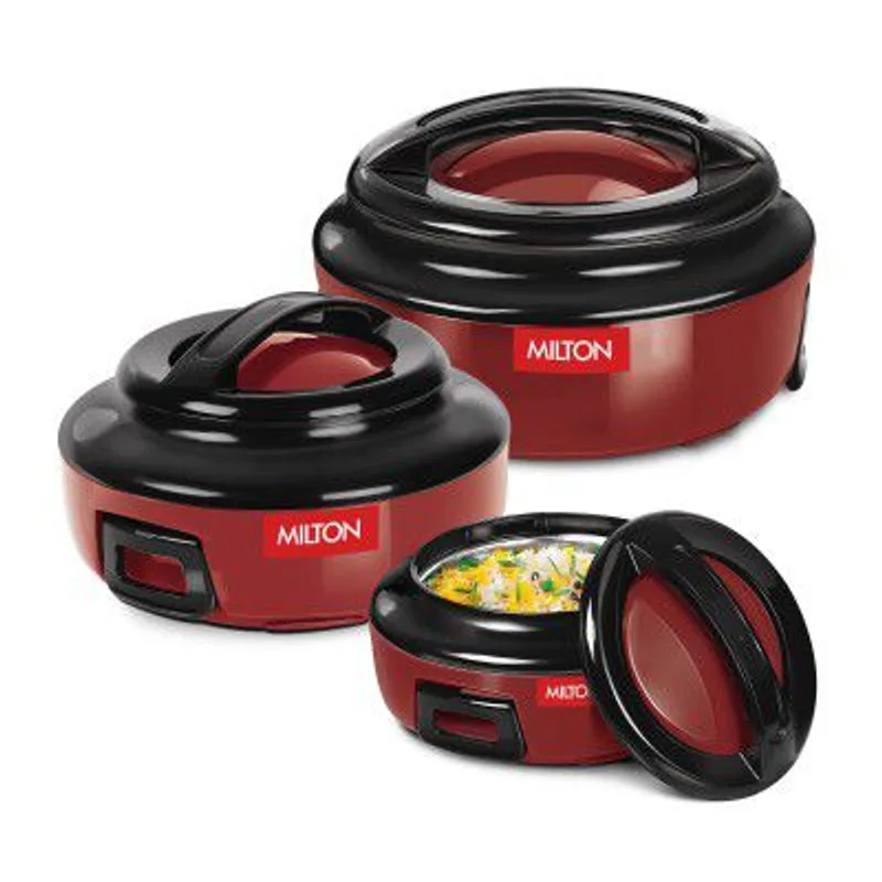Milton Ernesto Inner Stainless Steel Jr. Casserole Set of 3 (420 ml, 850 ml, 1.43 litres) — 67% off on Amazon.in