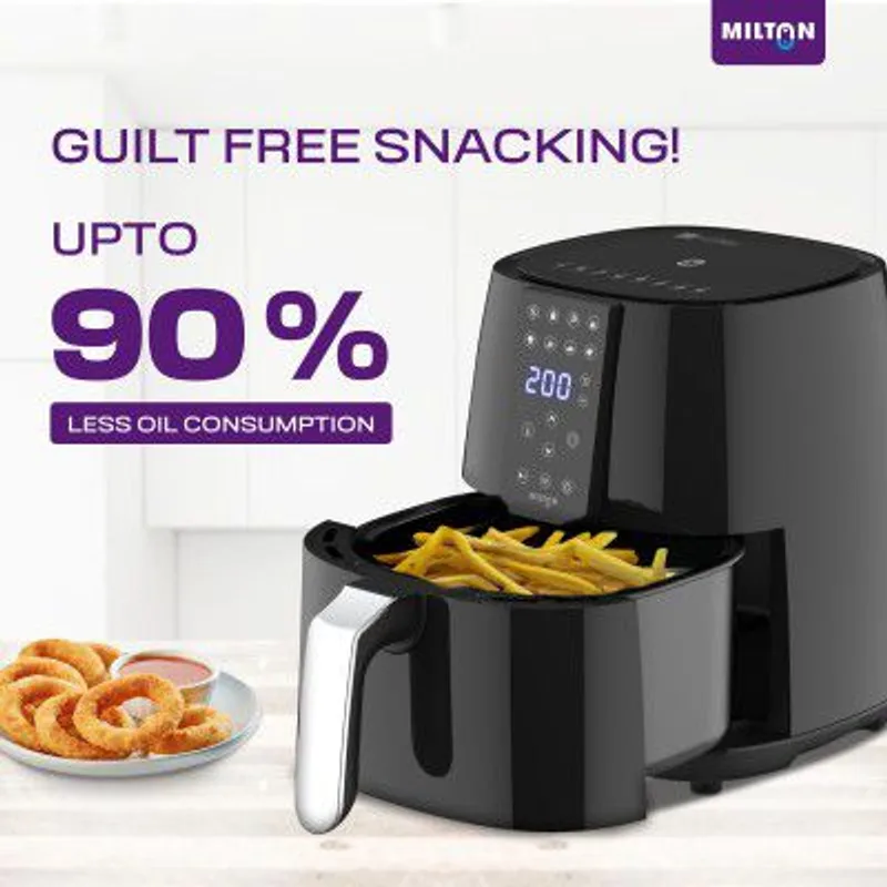 Milton Rapid Digital Air Fryer 4.2L | 1450W | 360° High Speed Air Circulation — 51% off on Amazon.in
