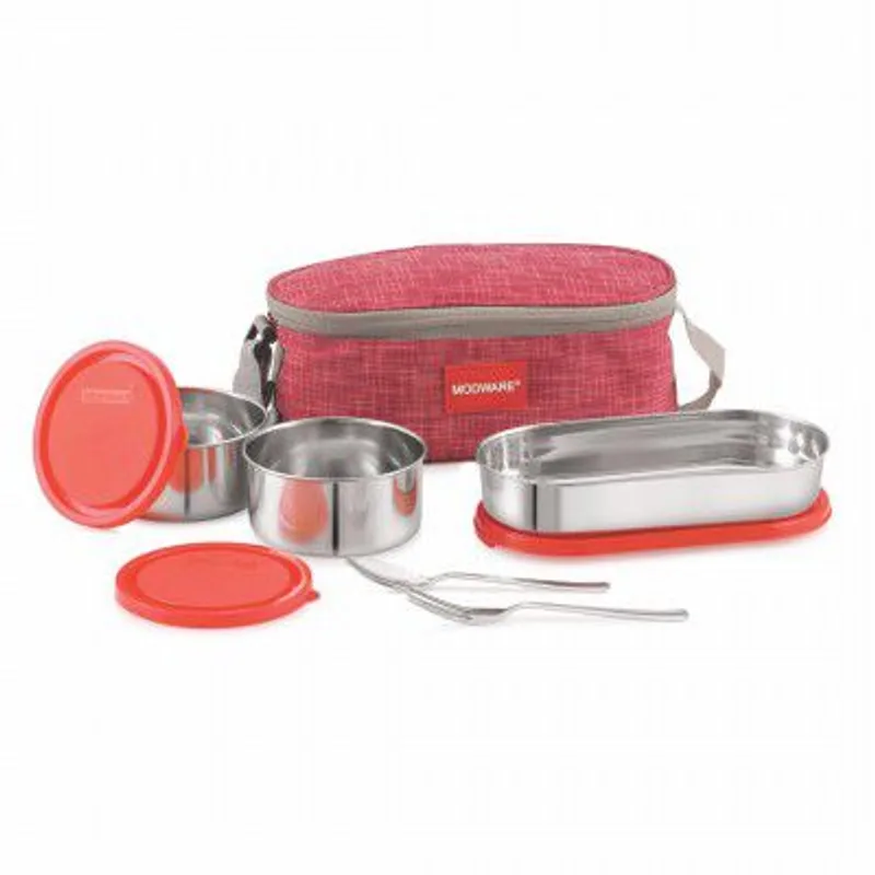 MODWARE Kodra 3 Pro Premium Stainless Steel Lunch Box Set with Leakproof Containers — 68% off on Amazon.in