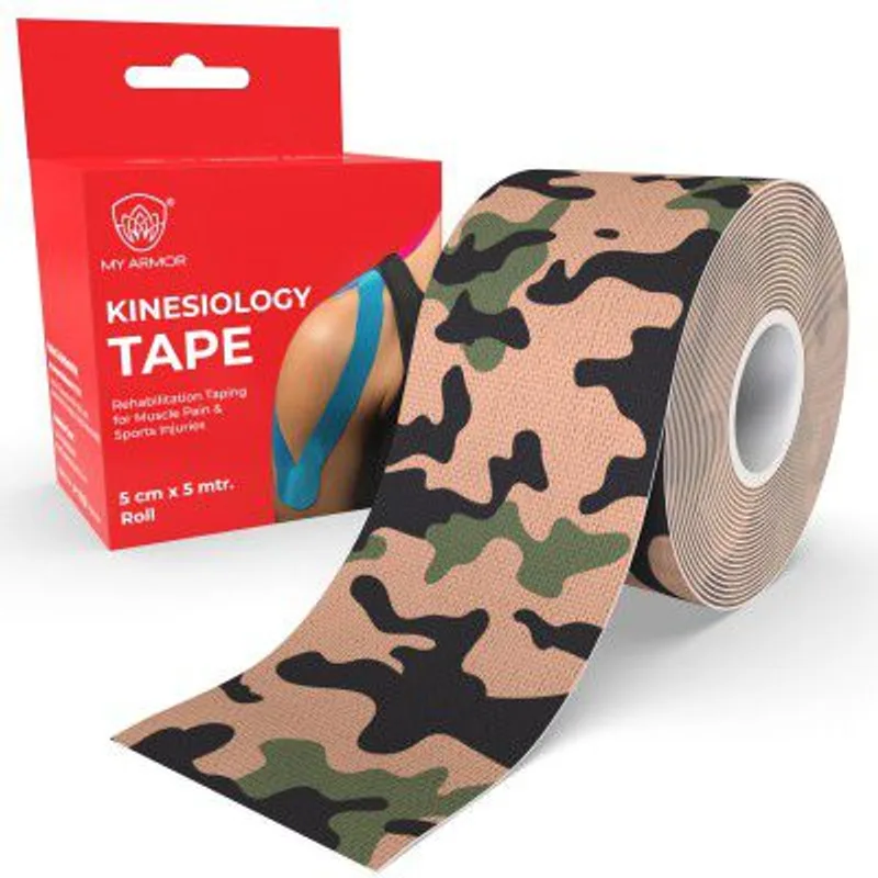 MY ARMOR Kinesiology Tape for Physiotherapy, Kinesio Tape for Sports Injury Pain Relief Muscle Tape for Shoulders, Arms, Ankles Athletic Tape for All Body Exercise Pain Support - 5Cm x 5Mt, Green Camo — 53% off on Amazon.in