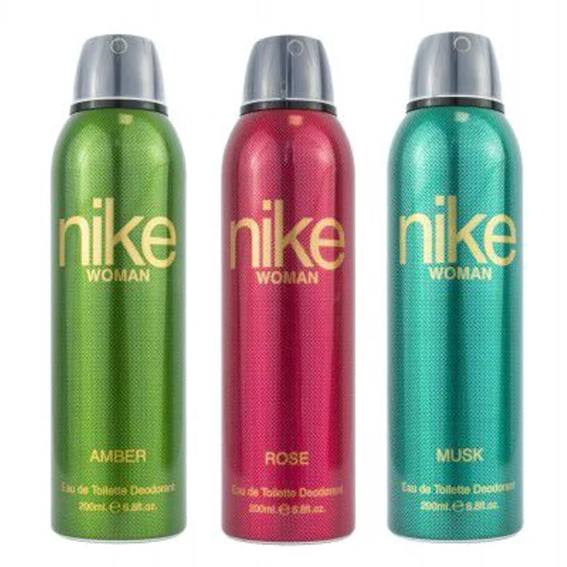 Nike Women Deodorant Spray Combo (Amber + Rose + Musk) – 200ml Each | Pack of 3 — 76% off on Amazon.in