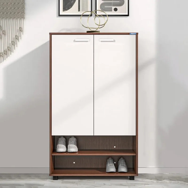 Nilkamal Ardor Shoe Cabinet with Dual Doors, 4 Closed Shelves | Oak & Frosty White — 59% off on Amazon.in