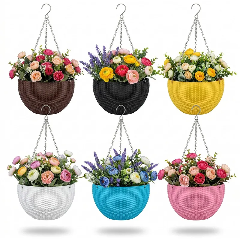 Ocean Mart Euro Hanging Planters - 6 Pcs (7 Inch, Multicolor) — 80% off on Amazon.in