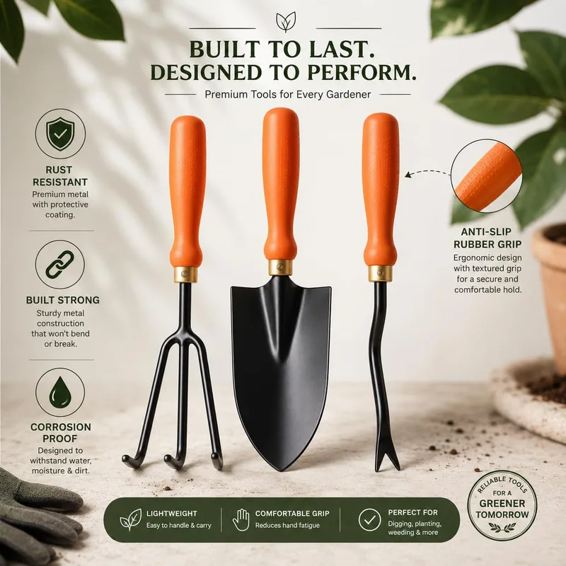 Ocean Mart Garden Tool Set of 3 Pcs - Home Tools & Gardening Tools Kit for Home Garden — 89% off on Amazon.in