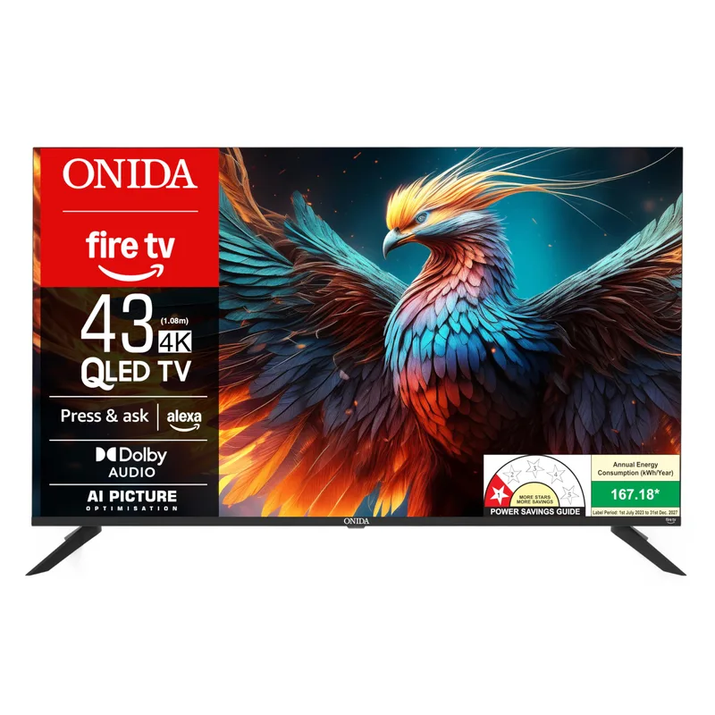 Onida 108 cm (43 inch) QLED Ultra HD 4K Smart Fire TV Q43UFD — 46% off on Amazon.in