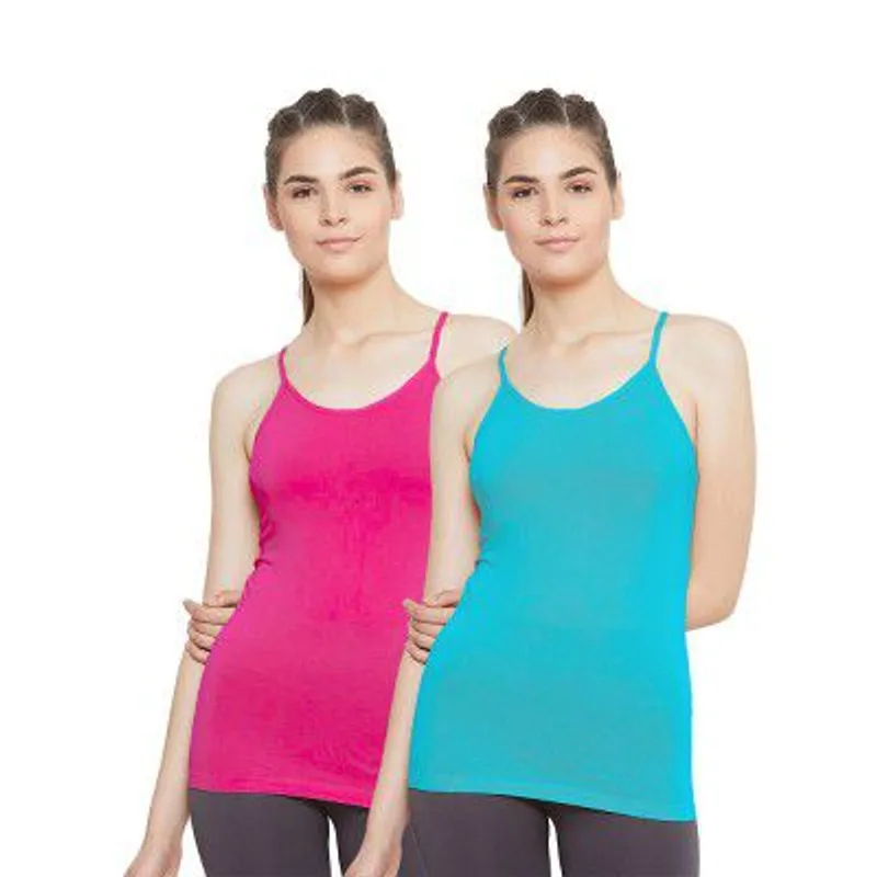 OUTFLITS Women's Ladies Cotton Adjustable Strap Innerwear Camisole Slip Combo 2 Pices Pack (LIC02F_2C) — 47% off on Amazon.in