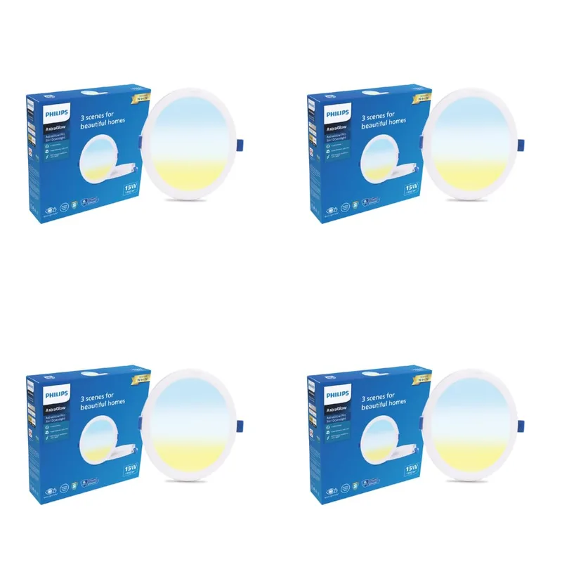 PHILIPS 15W 3in1 Round AstraGlow Pro LED Ceiling Light | Pack of 4 — 51% off on Amazon.in