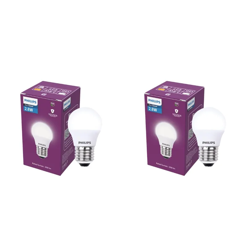 PHILIPS 2.8W LED Frosted Candle Bulb | Cool White 6500K | E27 Base | Pack of 2 — 68% off on Amazon.in