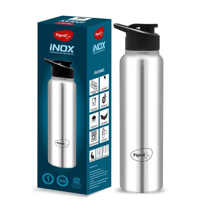 Pigeon by Stovekraft Stainless Steel INOX Hydra 1000 Water Bottle - 900 ml — 64% off on Amazon.in