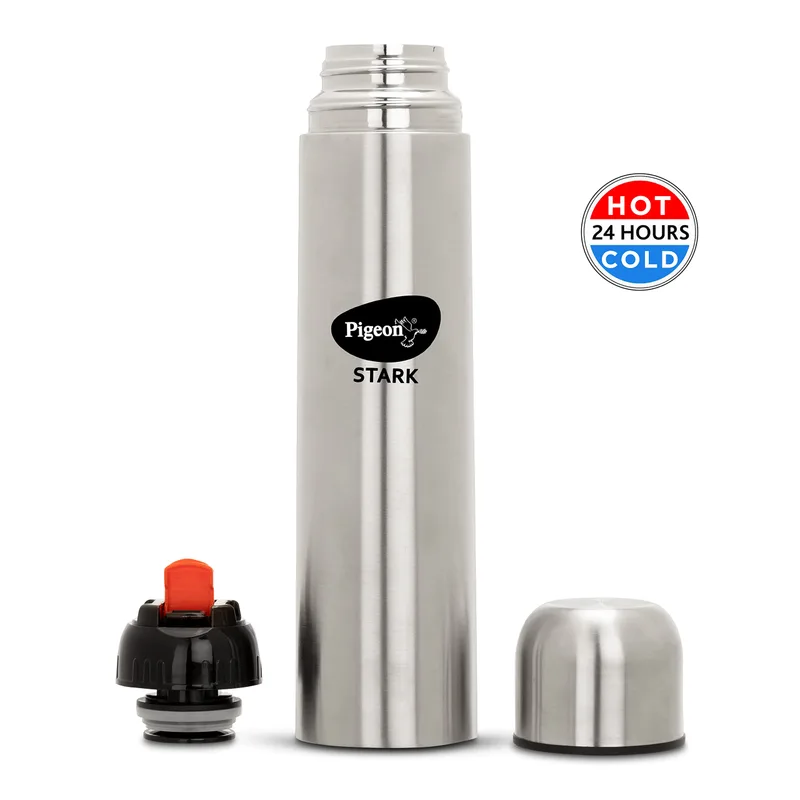 Pigeon Stainless Steel Therminox Stark 1000 ml Water Bottle - Silver — 51% off on Amazon.in