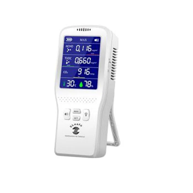 Portable Digital Air Quality Monitor, CO? HCHO TVOC Detector with Temperature & Humidity, Multi-Sensor, Battery Powered, Black (5-in-1, Doctor White) — 80% off on Amazon.in