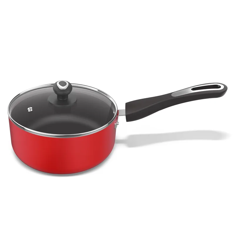Preethi Dura Collection Non Stick Milk Pan | 16 cm | 5 Star Non Stick | Gas & Induction Compatible | Chilly Red | 1L | 1 Piece | Aluminium — 52% off on Amazon.in