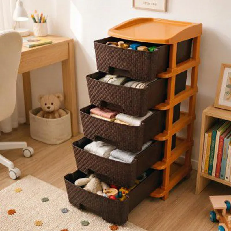 PrettyKrafts 5-Tier Plastic Storage Drawer Organizer | (Brown, 36x39x77 cm) — 73% off on Amazon.in