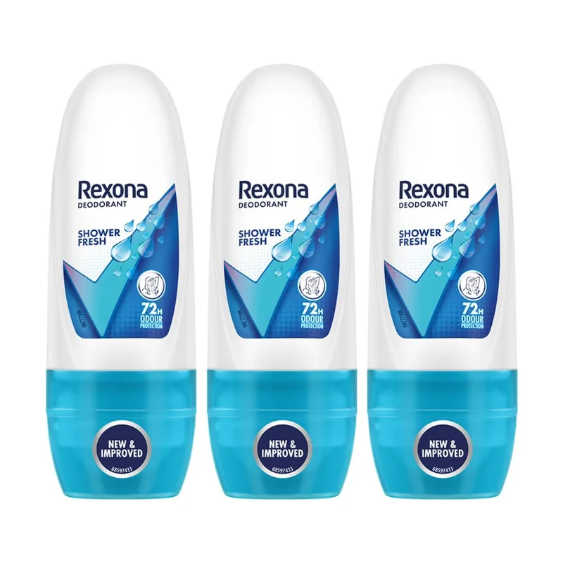 Rexona Shower Fresh Underarm Roll-On Deodorant for Women | 25ML (Pack of 3) — 60% off on Amazon.in