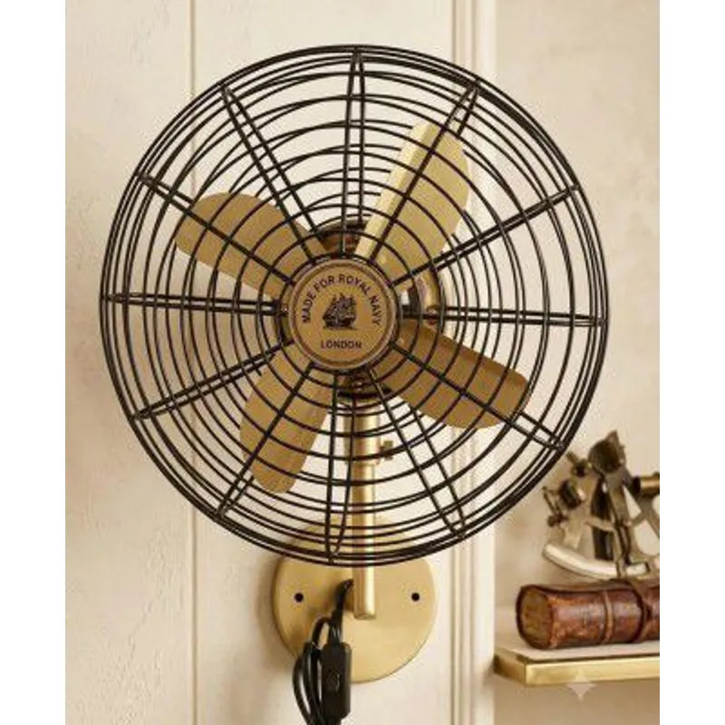 Royal Navy London Retro Wall Fan, Antique Gold & Black Metal Guard — 71% off on Amazon.in