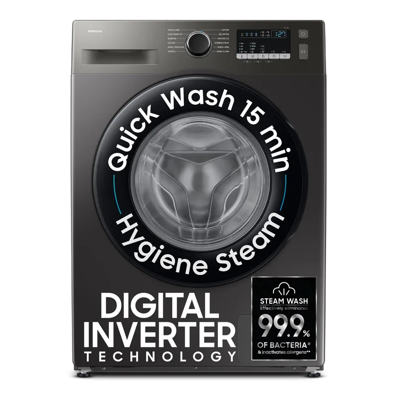 Samsung 7 kg, 5 Star, Hygiene Steam, Quick Wash, Digital Inverter Motor, Fully-Automatic Front Load Washing Machine (WW70FG4S02AXTL, Inox) — 28% off on Amazon.in