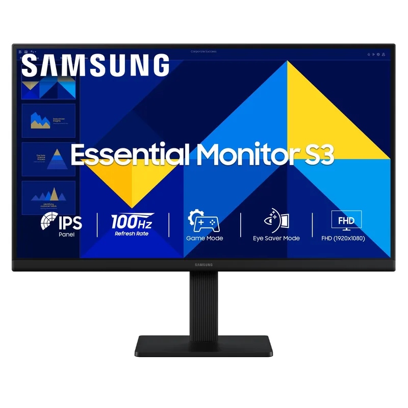 Samsung Essential Series S3 22" Flat  Monitor (LS22D300GAWXXL, Black) — 53% off on Amazon.in