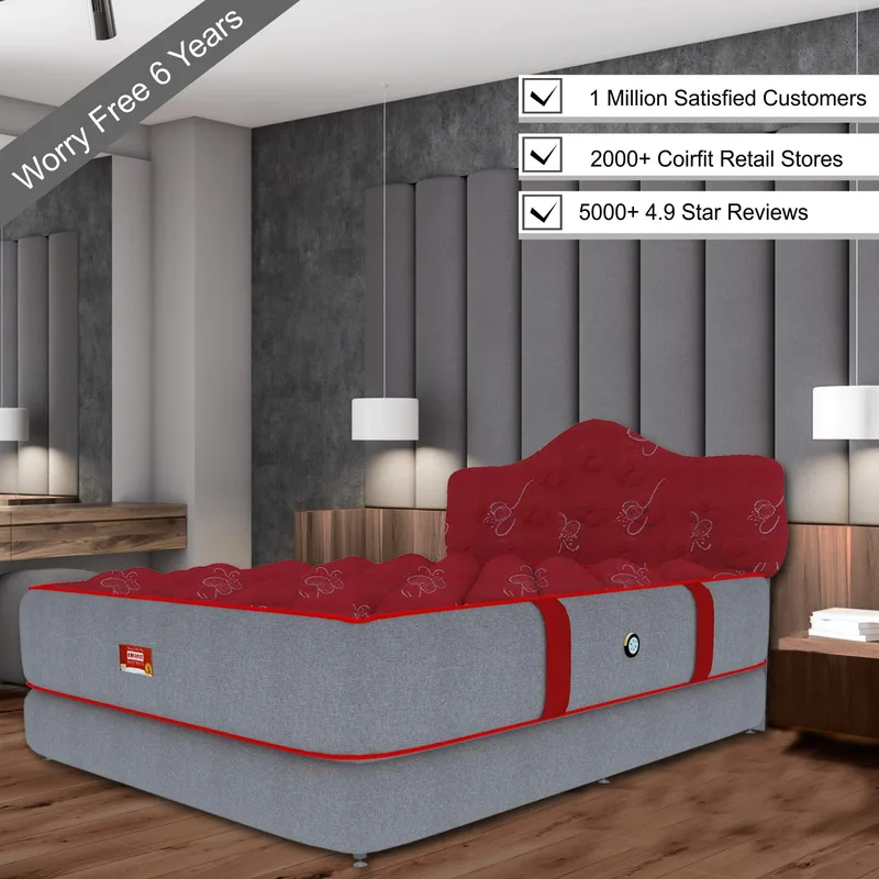 SLEEPSPA by COIRFIT Euphoria Normal Top 10 Inch Single Size Bonnell Spring Mattress with 6 Year Warranty | Orthopedic Pro - Doctor Recommended | PU Foam for Better Support & Comfort (Red,72X30X10) — 67% off on Amazon.in