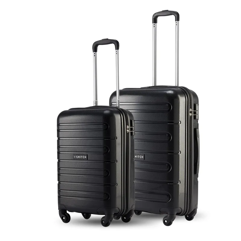 SNITCH Loop 2Pc Set Black Polypropylene Hard Travel Suitcase - Trolley Bag Set of 2  — 72% off on Amazon.in