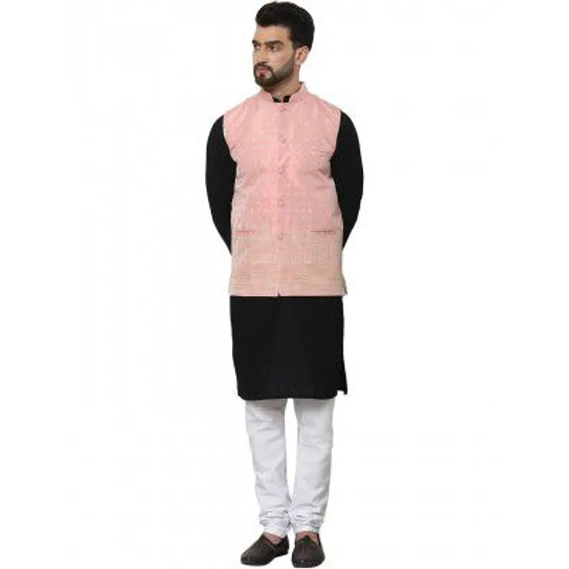 SOJANYA (Since 1958 Men's Cotton Linen Maroon Kurta and White Pyjama with Mustard Cotton Nehru Jacket — 92% off on Amazon.in