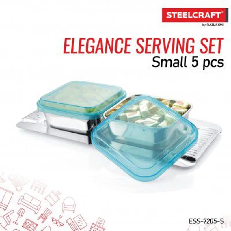 Steelcraft Premium Stainless Steel Elegance Bowl 3 Pcs Set with Tray, Multipurpose Container Set with lid, Useful for Home Kitchen Dining Table Restaurants Hotels Events (Silver, 250 ML Each) — 59% off on Amazon.in