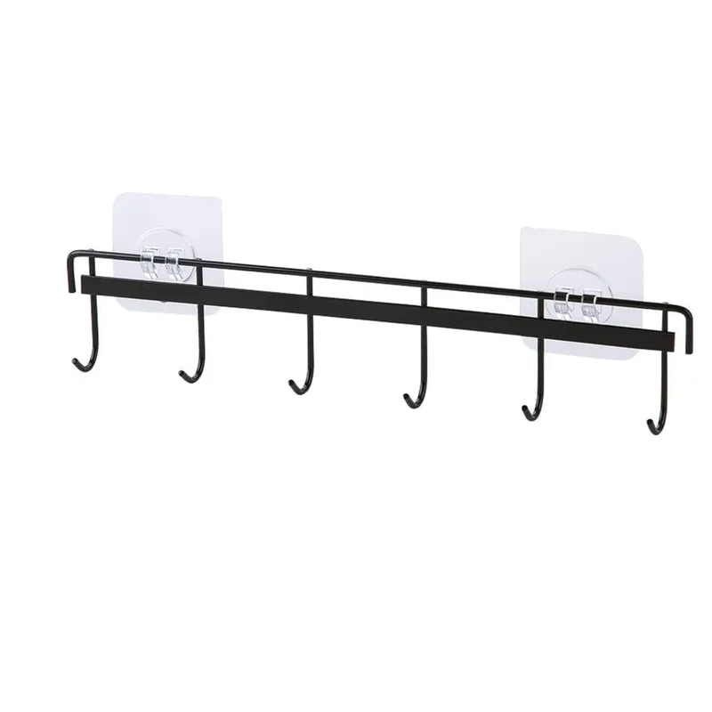Sulfar Kitchen Utensil Rack Wall Mount, Black Adhesive Kitchen Utensil Hanger No Drilling Holder Space Saving Wall Hooks for Bathroom Camper — 87% off on Amazon.in