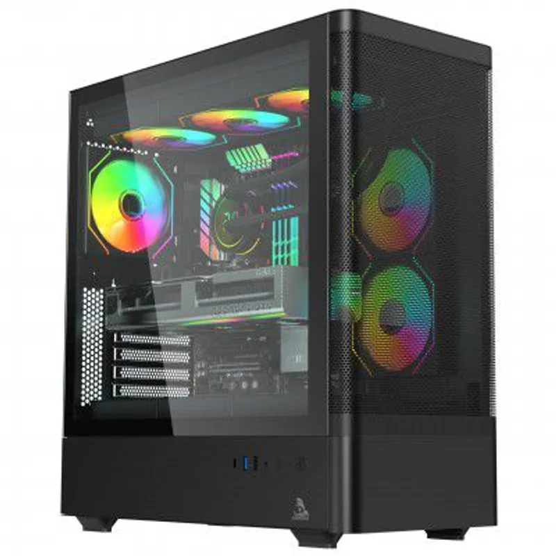 TAG Gamerz Aurora-M Mid-Tower Gaming Cabinet ATX/M-ATX/ITX | 360mm Liquid Cooler Support | USB Type-C 3.2 Gen 2 | Black — 76% off on Amazon.in