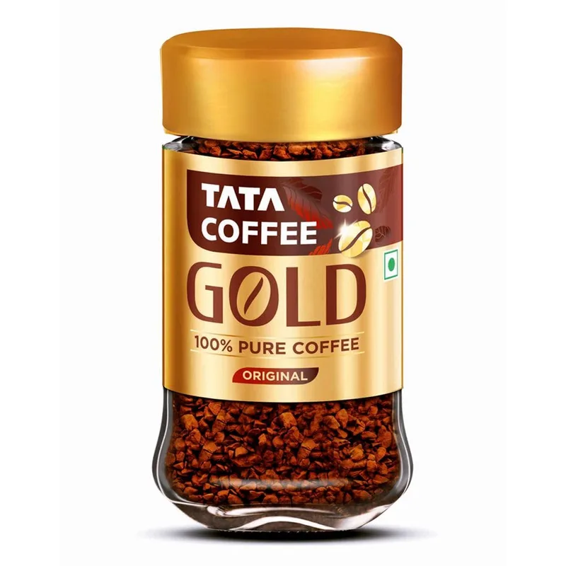 Tata Coffee Gold Original, Instant & Pure Coffee Jar, 50g, Freeze-Dried, Rich & Strong, Specially Sourced Robusta and Arabica bean — 40% off on Amazon.in