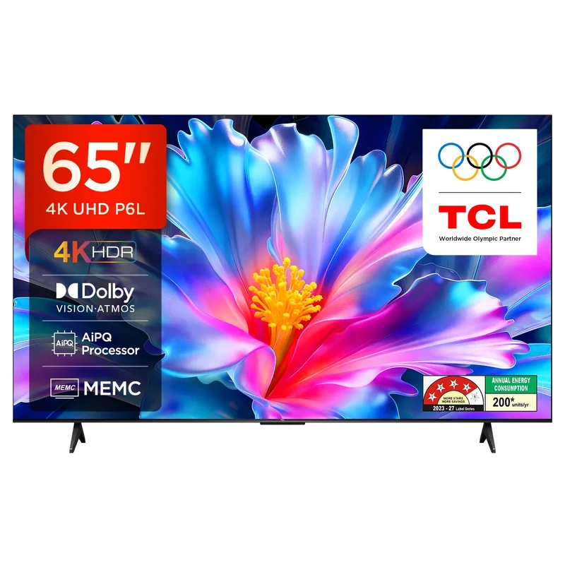 TCL 164 cm (65 inches) 4K Ultra HD Smart LED Google TV | 4K HDR | 120Hz DLG | Dolby Vision & Atmos | Game Master | 65P6L — 57% off on Amazon.in