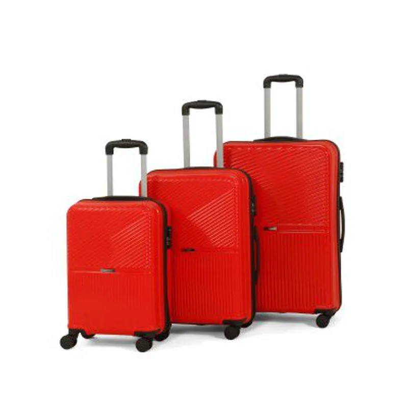 Teakwood Set of 3 8 Wheels Trolley Bag, Hard Cabin with Zipper Closure (Set of 3) — 87% off on Amazon.in