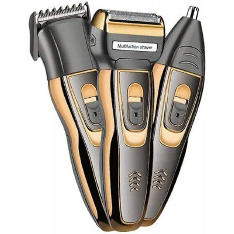 THE DIFFERENCE Men Geemy Gm 595 Electric Clipper Hair Cut Grooming Set 3-In-1 Beard Nose & Ear Trimmer Shaving Zero Machine, Multicolor — 66% off on Amazon.in
