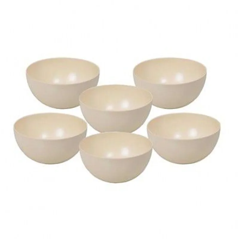 Truly Eco Dinner Set - Bamboo Bowl Set - Non Toxic Reusable Dishwasher Safe Dinnerware Set - Plain 330ml Bowl/Katori (Set of 6) — 72% off on Amazon.in