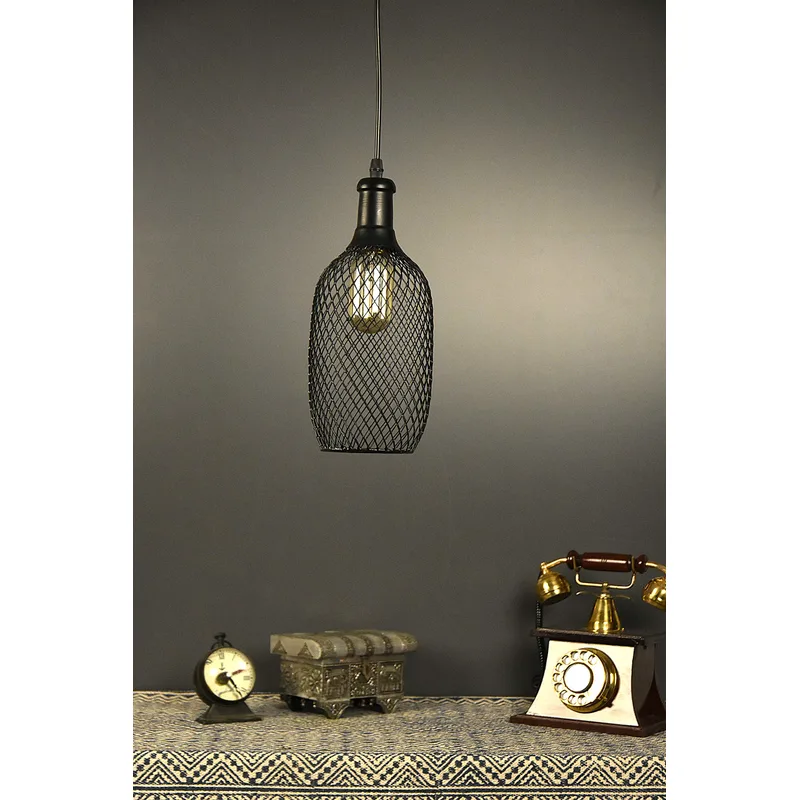 Tu Casa HG-15 Bottle Shape Metal mesh pendent Light Iron Holder Type e-27 Size 11x5x29"-(Bulb not Included) — 89% off on Amazon.in