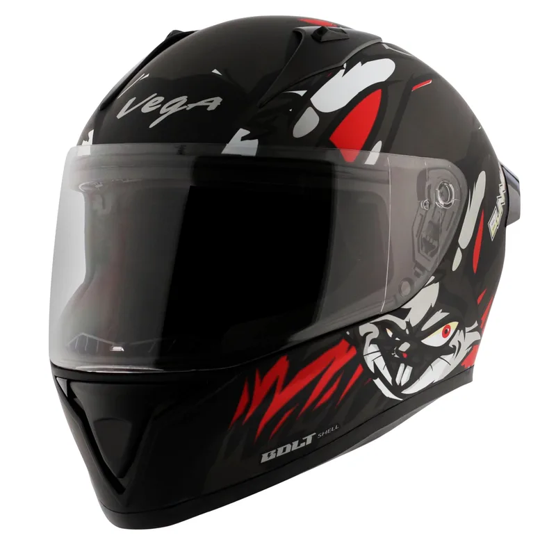 Vega Bolt Bunny Dull Black Red Helmet-L — 40% off on Amazon.in
