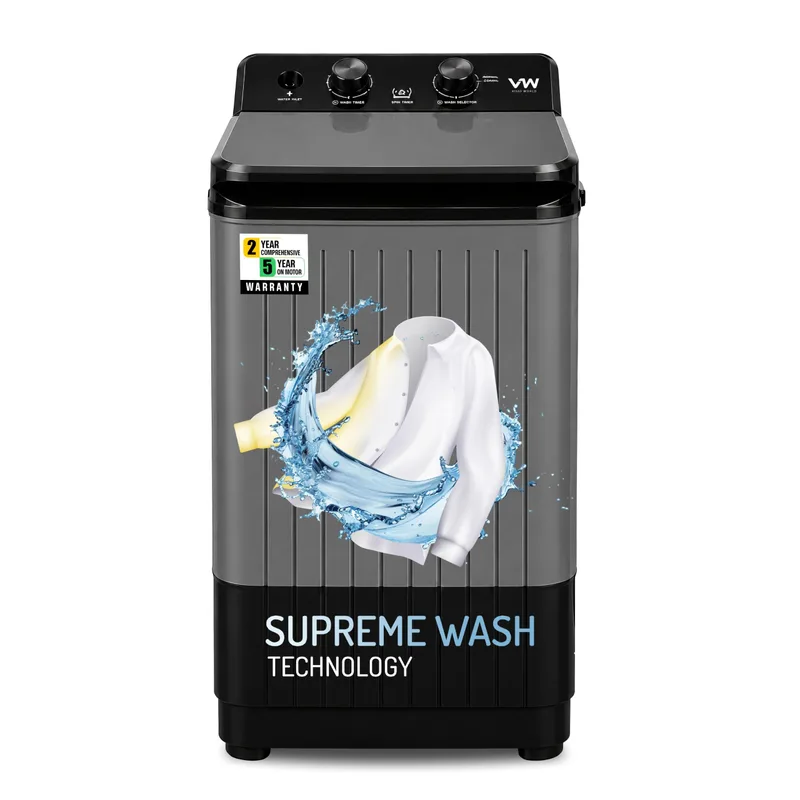 VW 8.5 kg Top Load Washer Only (V8 SupremWash) (Black/Grey) — 48% off on Amazon.in